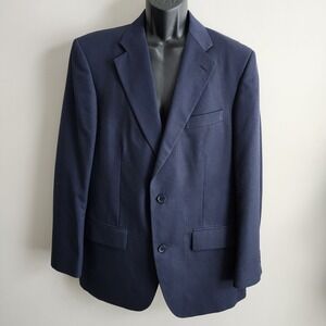 Tip Top Blazer Mens 42R Navy Blue Wool Blend‎ Grad Career Formal Event Prom Work
